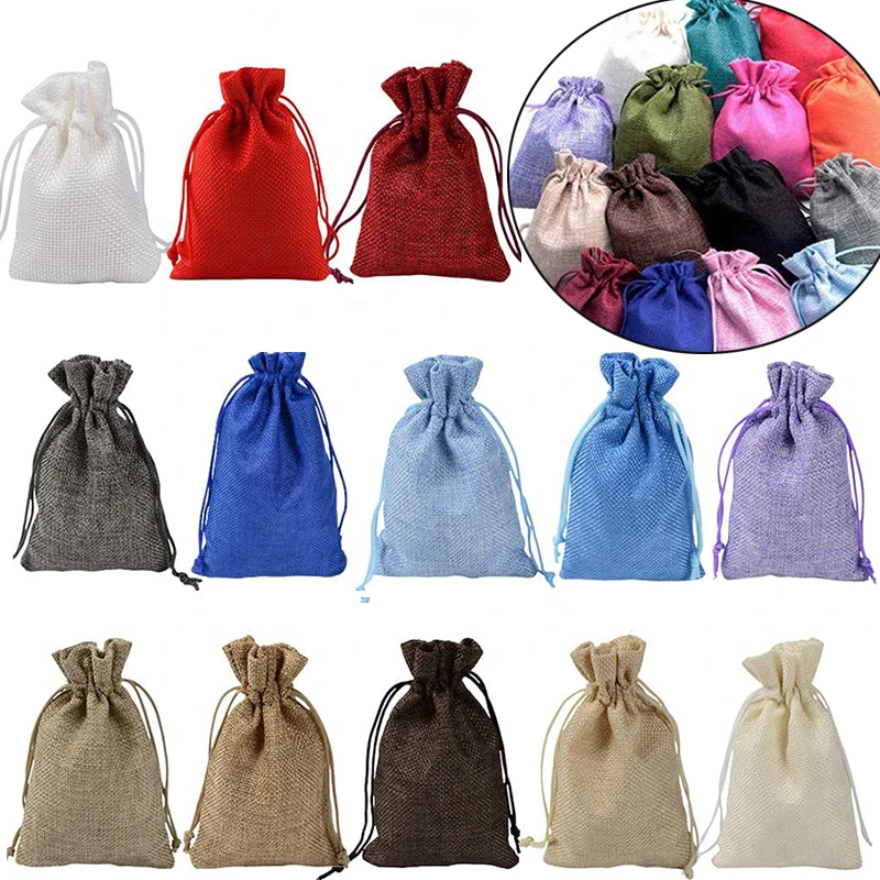 Jute Bag Packaging - Bolsa de arpillera Natural con cordón