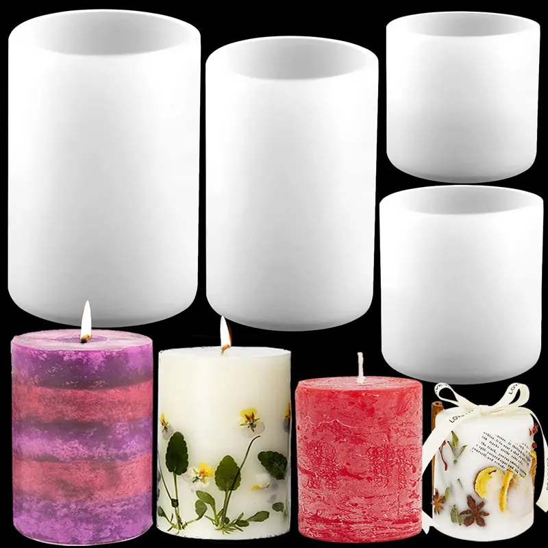 Candle Making Ingredients - Moldes cilíndricos de silicona para velas,