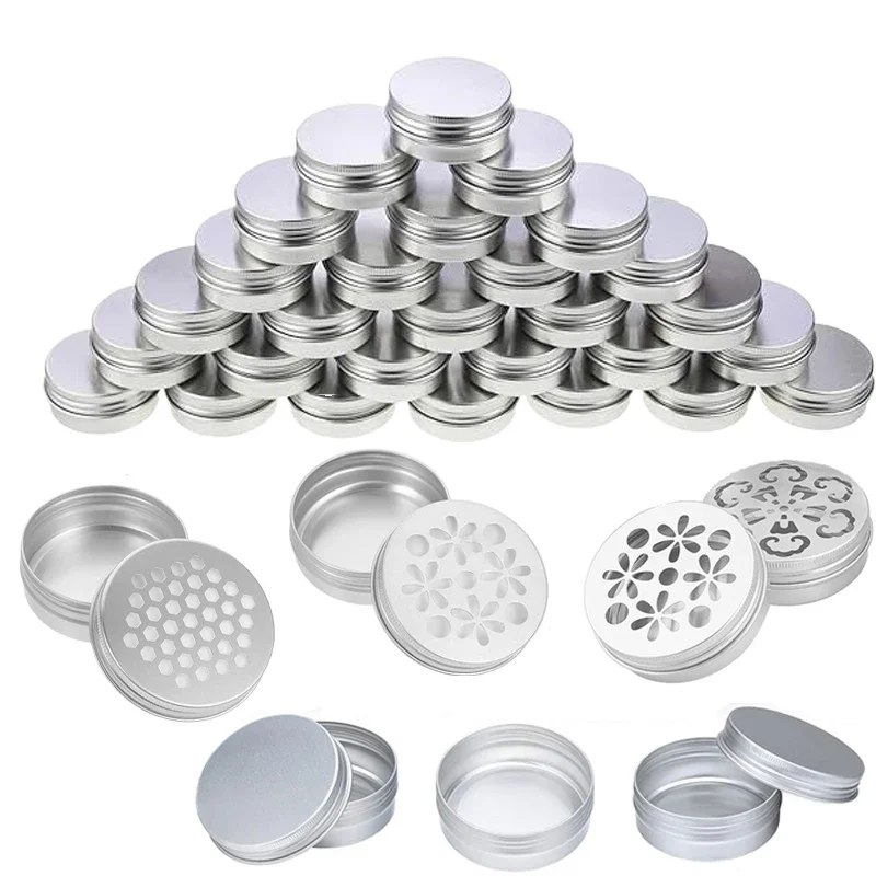 Tin Container Lid - 10 unidades de tarros redondos de