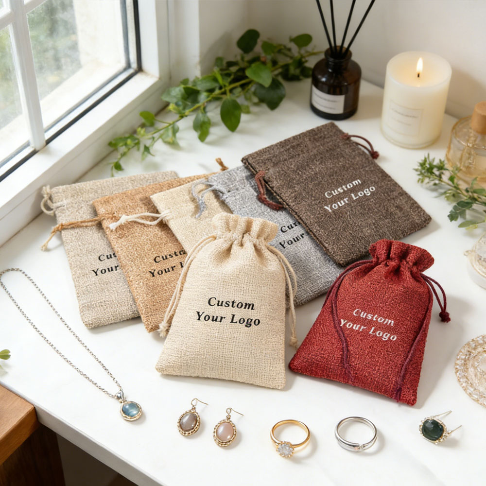 Jute Bag Packaging - Bolsa de regalo de arpillera con