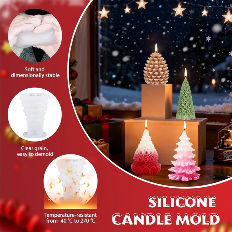 ABZV-Moldes de silicona navide - Xmas Candle Making reseña y precio