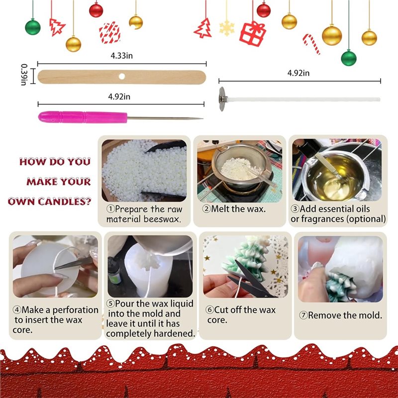 ABZV-Moldes de silicona navide - Xmas Candle Making reseña y precio