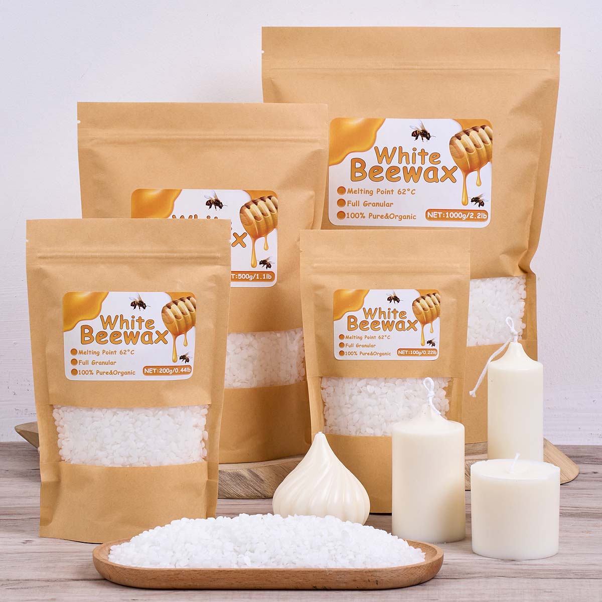 Cera de abejas blanca de 1000g - Candle Making Kit For Beginners reseña y precio