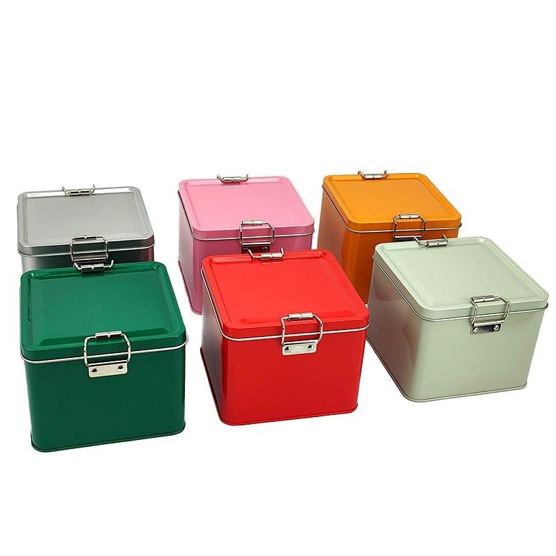 Caja de hojalata cuadrada para - Tin Container Lid reseña y precio