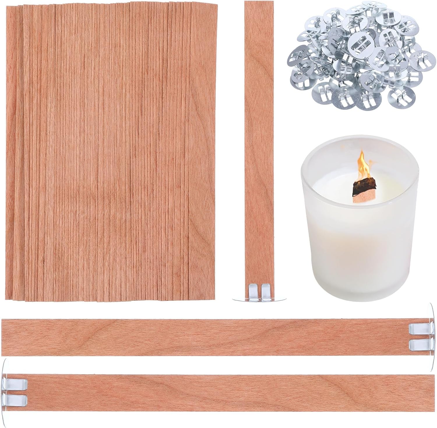 60 Mechas de Madera para Hacer - Candle Making Ingredients reseña y precio
